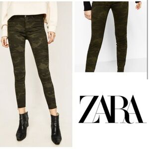 Zara Z1975 skinny moto camouflage high rise denim jeans size 36 / 4